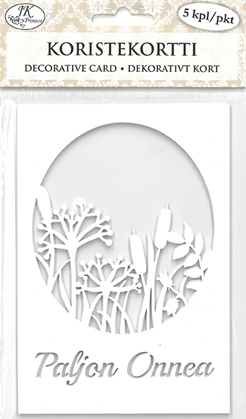 Decorative card Kukkaketo valkoinen 5pcs
