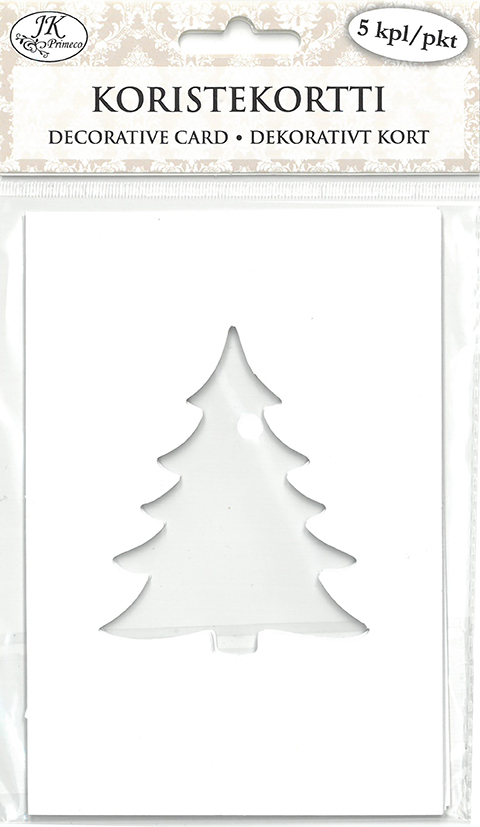 Decorative card Spruce white 5pcs