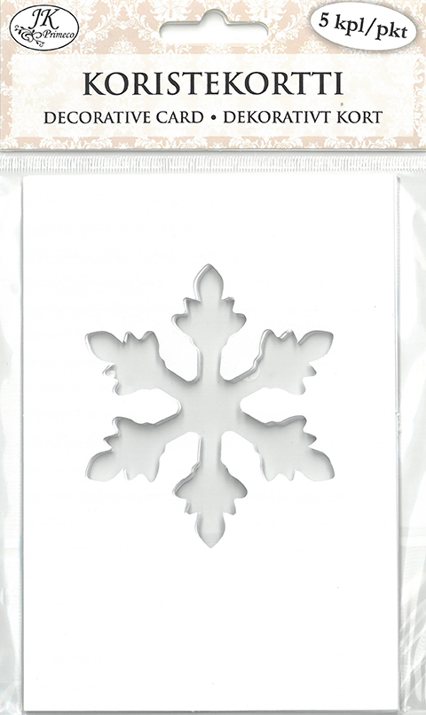 Decorative card Snowflake white 5pcs