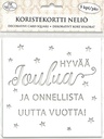 Decorative card square Joulutoivotukset valkoinen 5pcs