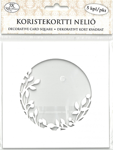 Decorative card square Vine white 5pcs