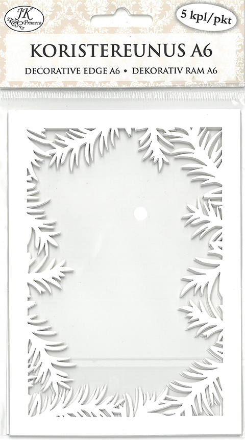 Decorative edge A6 Branches white 5pcs