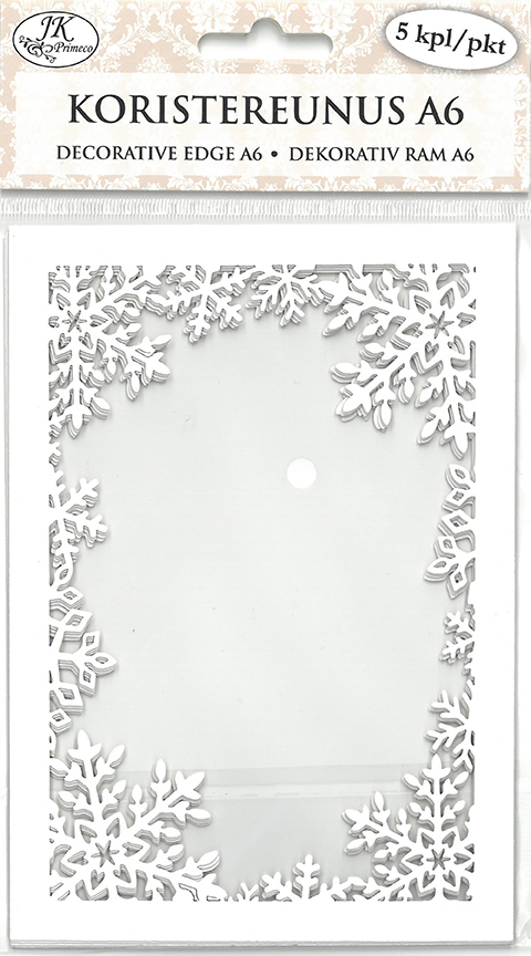 Decorative edge A6 Big snowflakes white 5pcs