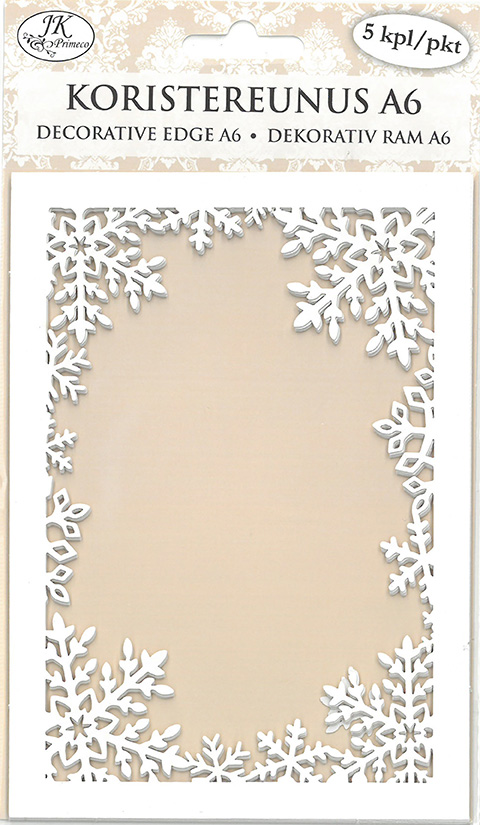 Decorative edge A6 Big snowflakes white 5pcs