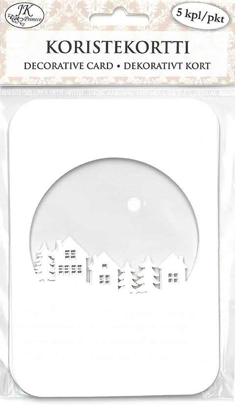 Decorative card Village white 5pcs