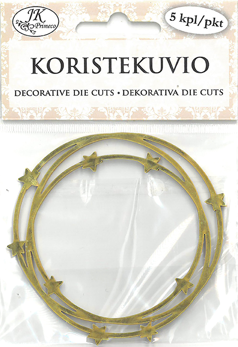 Decorative die cut Star wreath gold foil 5pcs