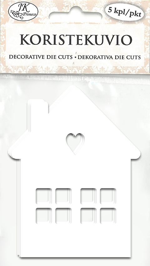 Decorative die cut House white 5pcs