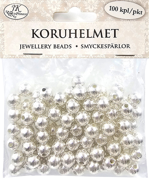 Jewellery beads silver 100pcs