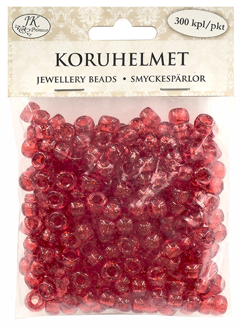 Jewellery beads Kongo red glitter 300pcs