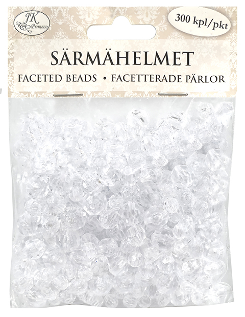 Faceted beads clear assortment 300pcs