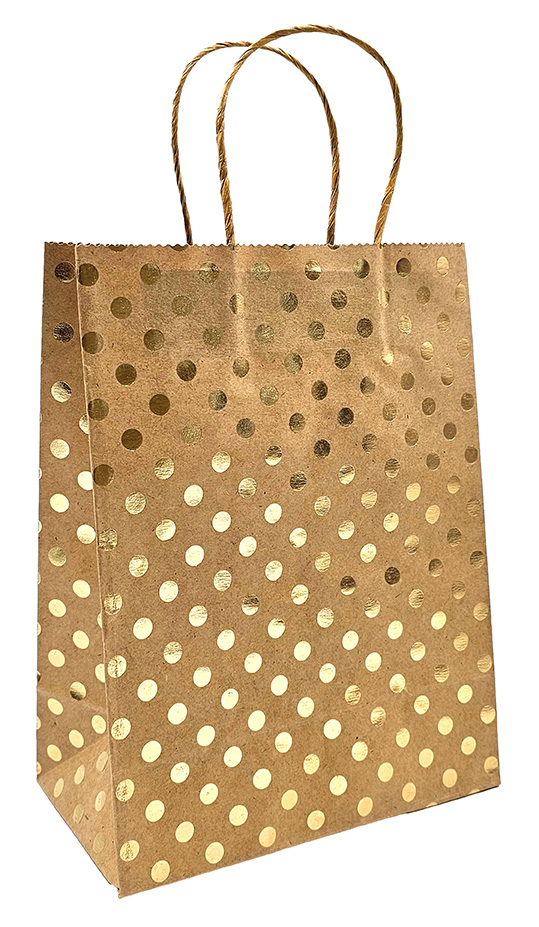 Gift bag M Ball gold foil recycled brown