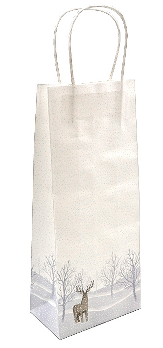 Bottle paper bag Winter forest