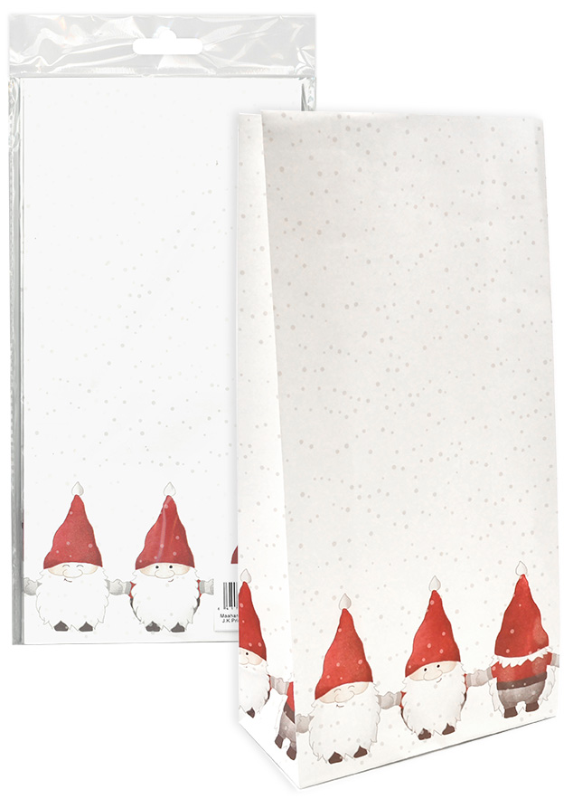 Paper bag Christmas gnome line 5pcs