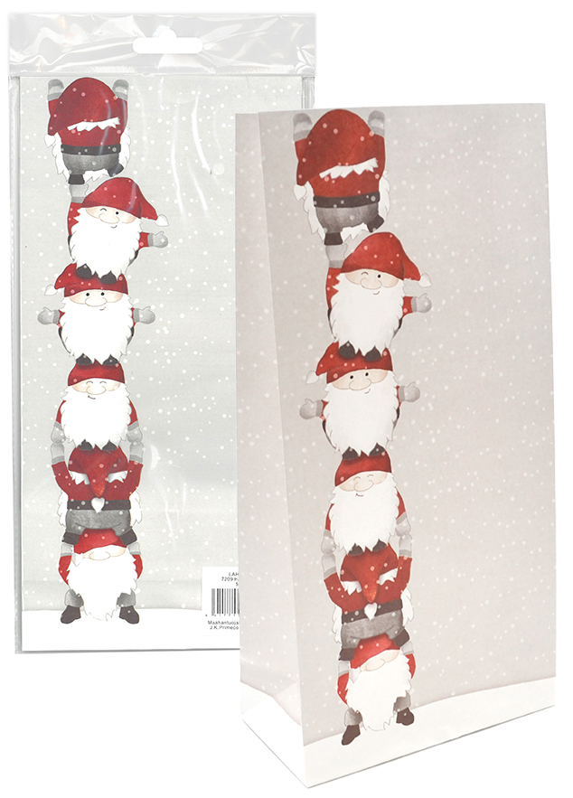 Paper bag Funny Christmas gnomes 5pcs