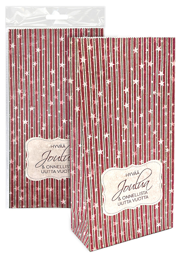 Paper bag Raita+teksti vintage 5pcs