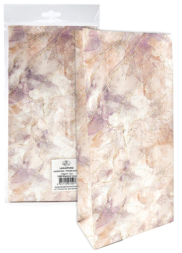 Paper bag Marble rose 5pcs