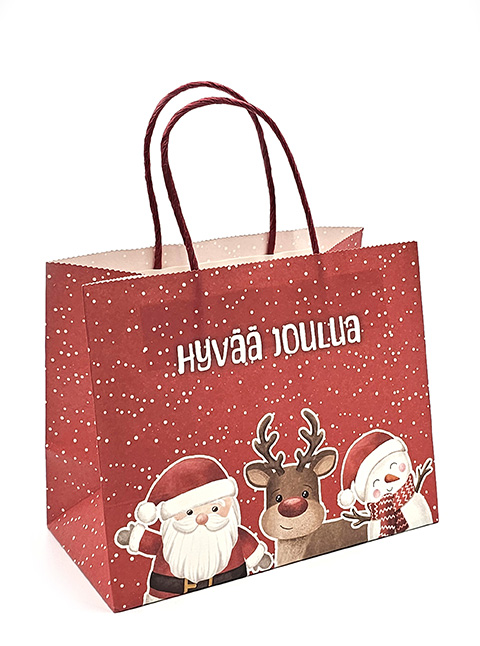 Lahjakassi S Iloiset jouluhahmot punainen