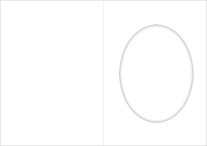 Folded card oval white 10pcs