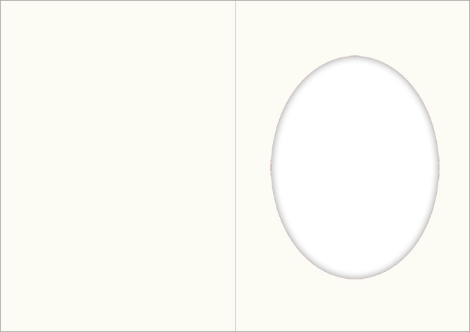 Folded card oval off-white 10pcs