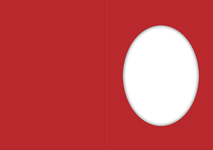 Folded card oval red 10pcs