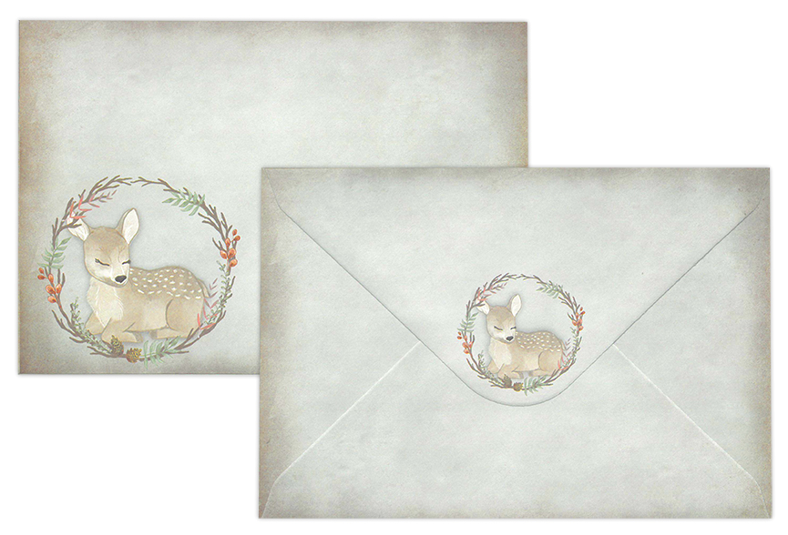 Envelope C6 Wreath vintage 10pcs