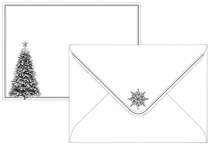 Envelope C6 Christmas tree black/white 10pcs