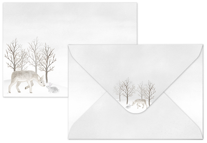 Envelope C6 Winter forest deer 10pcs