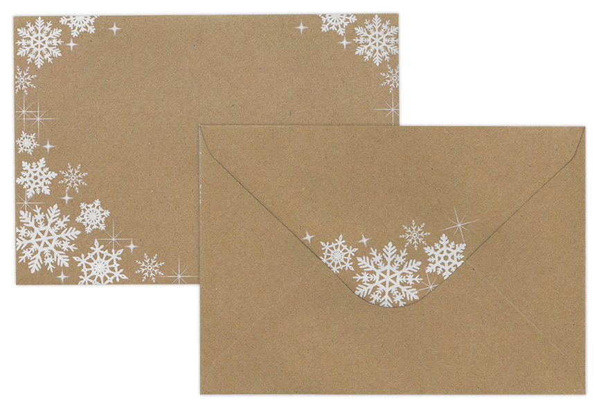 Envelope C6 Snowflake recycled brown 10pcs