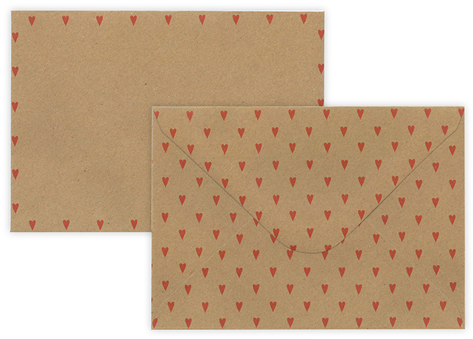 Envelope C6 Heart recycled brown 10pcs