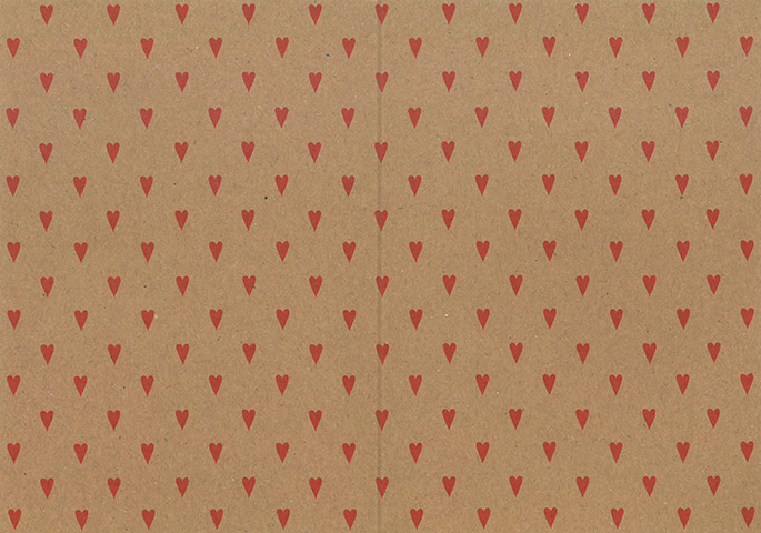 Folded card Heart recycled brown 10pcs