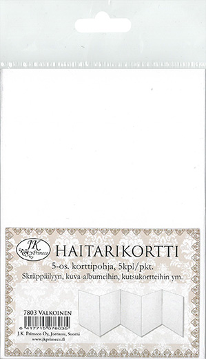 Accordion card white 5pcs