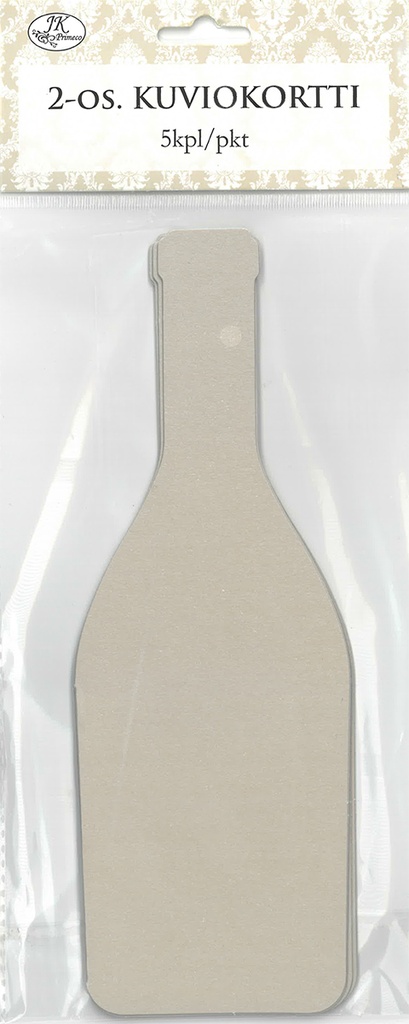 Folded shape card Bottle pearlescent champagne 5pcs