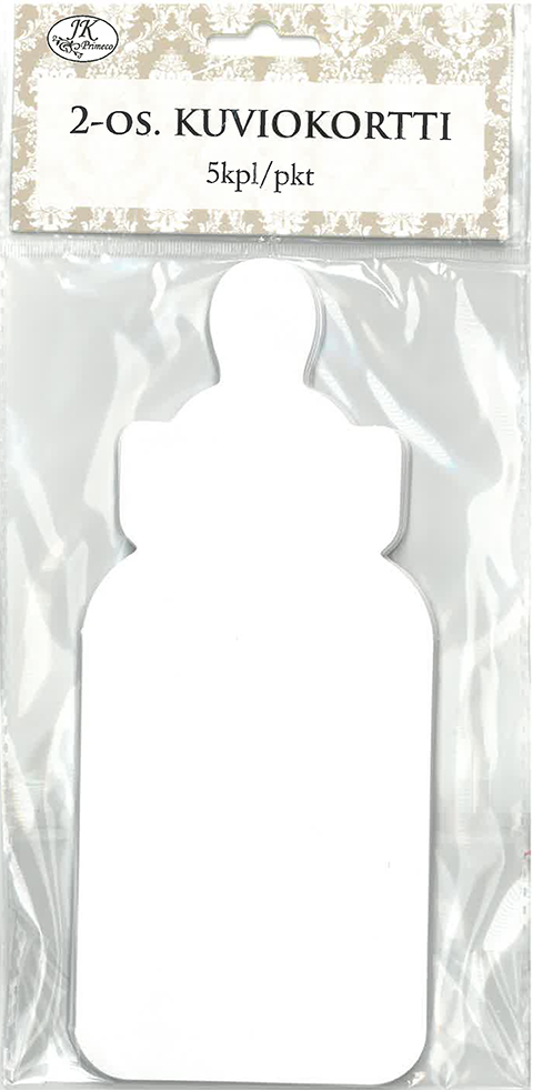 Folded shape card Baby bottle white 5pcs