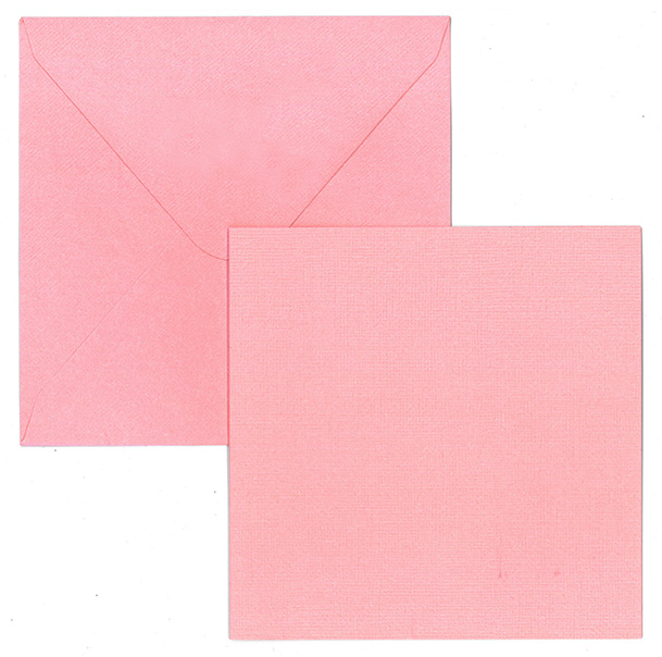 Folded card + envelope Lumo square light pink 5pcs+5pcs