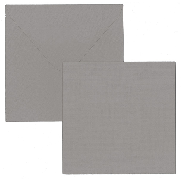 Folded card + envelope Lumo square grey 5pcs+5pcs