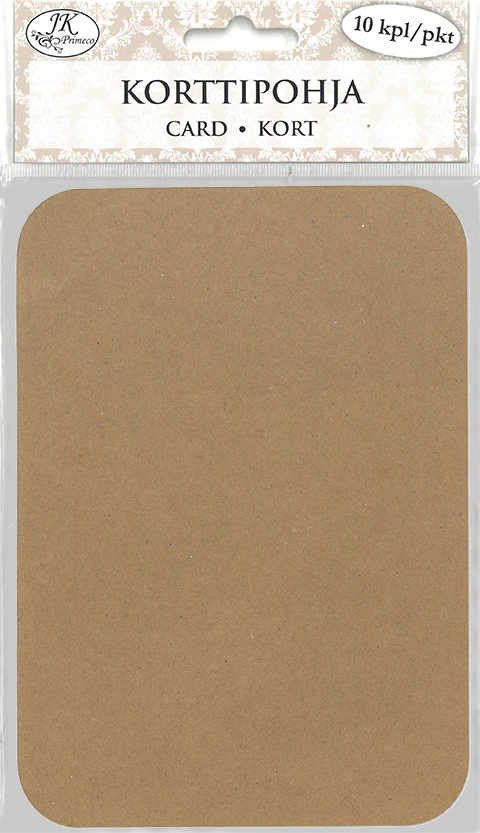 Card A6 Round edges recycled brown 10pcs