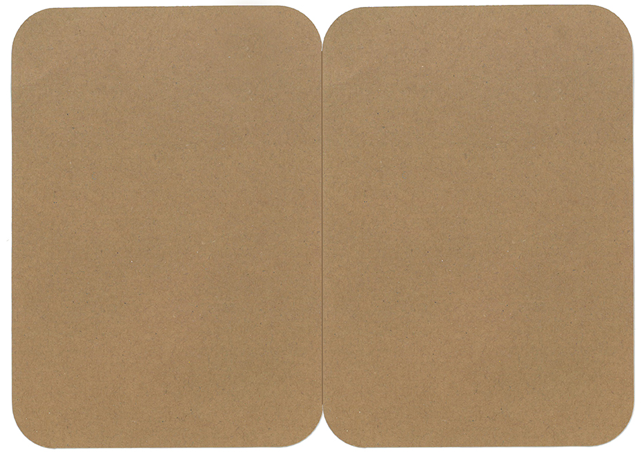 Folded card Round edges recycled brown 10pcs