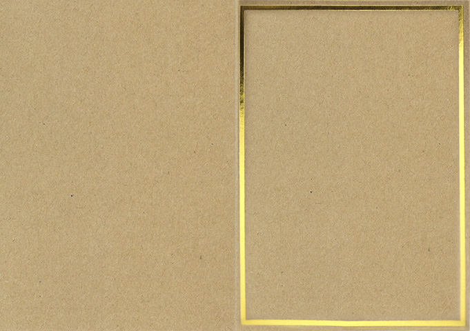 Folded card Gold foil recycled brown 10pcs