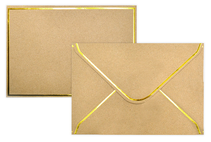 Foil envelope C6 Gold foil recycled brown 10pcs