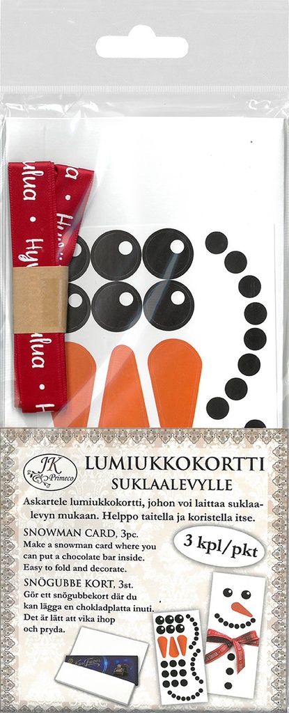 DIY-rasiakorttipohja Lumiukko 3kpl