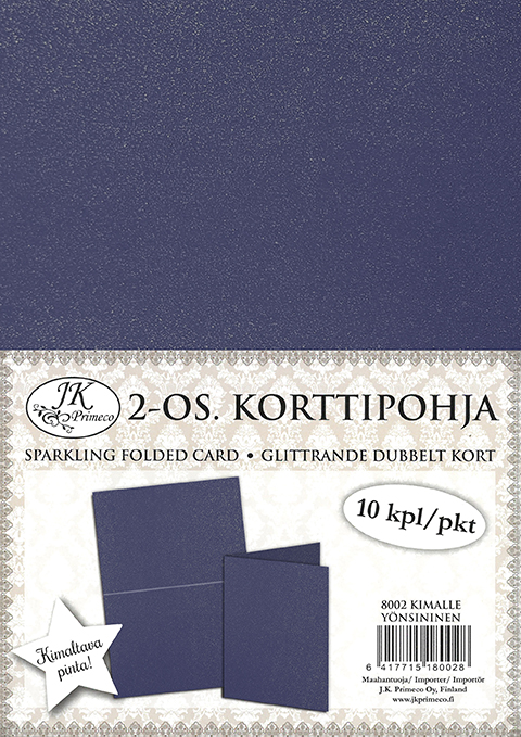 Folded Sparkling card night blue 10pcs