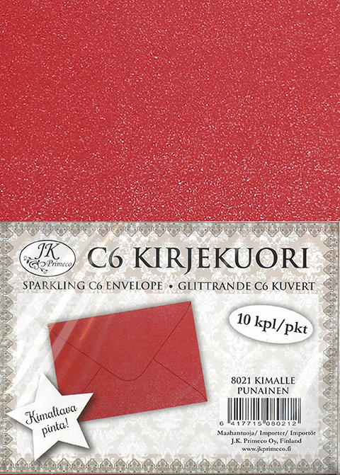 Envelope C6 Sparkling red 10pcs