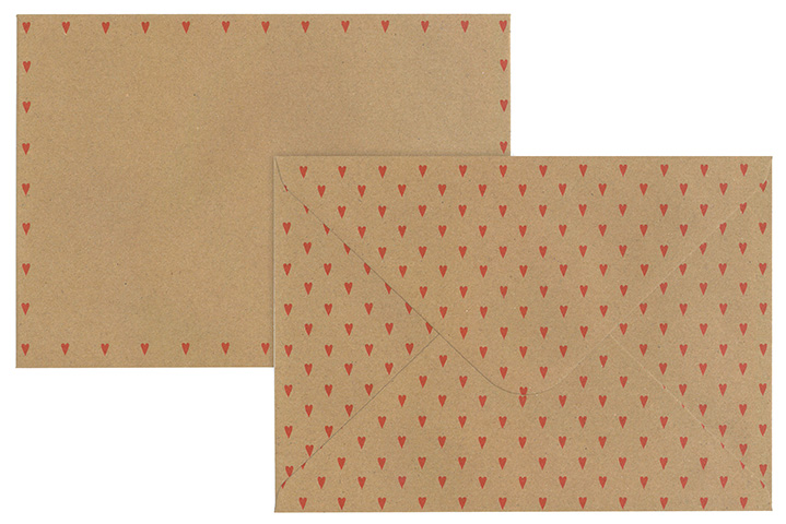 Envelope C5 Heart recycled brown 10pcs