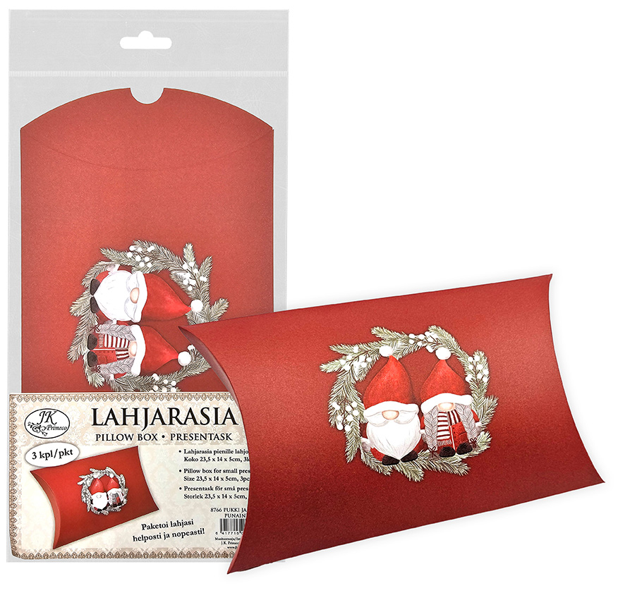 Pillow box M Santa couple red 3pcs