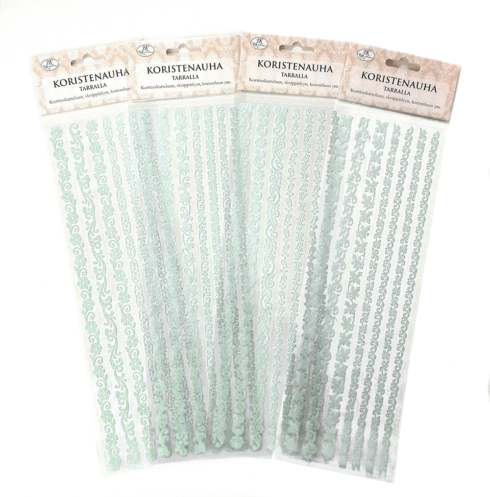 Decorative ribbon sticker assortment green