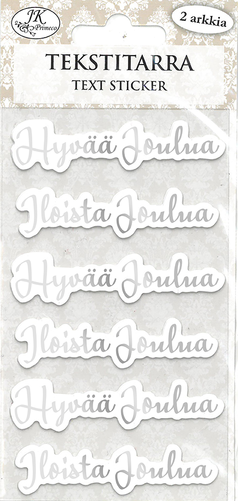 Text sticker Joulutoivotukset hopea 2 sheets