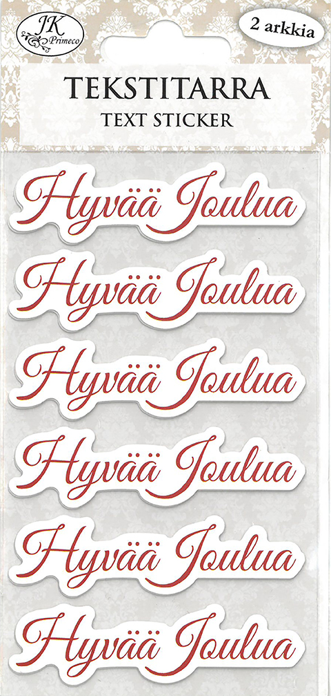 Text sticker Hyvää joulua punainen 2 sheets