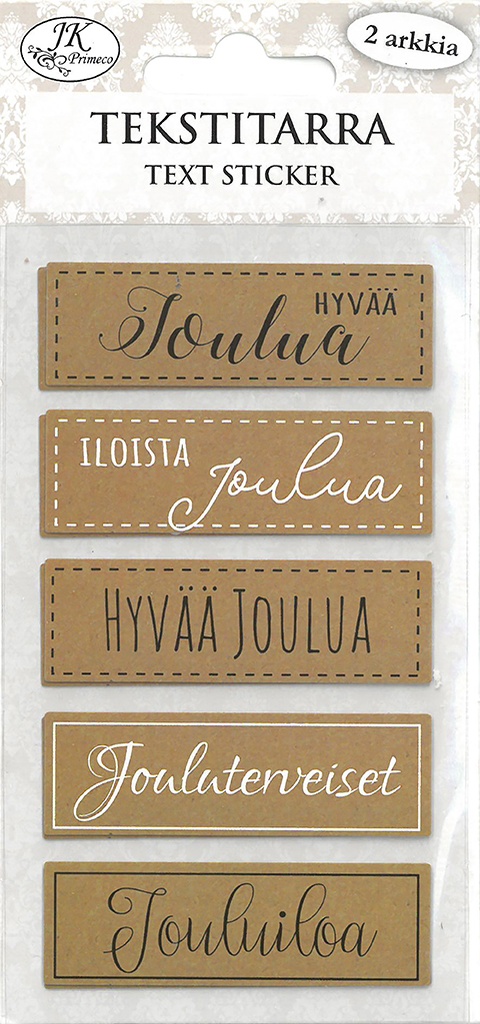 Text sticker Joulutoivotukset natur 2 sheets