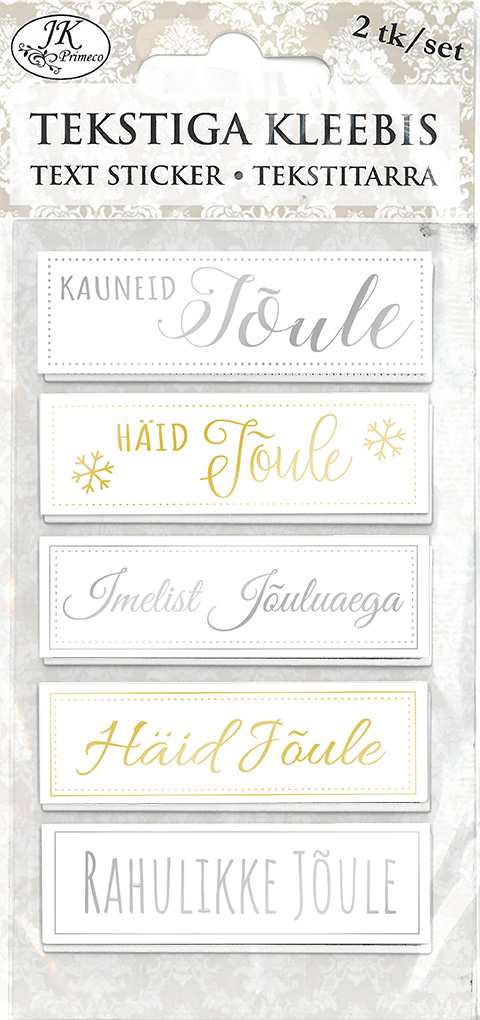 Text sticker Jõule kuld/hõbe 2st