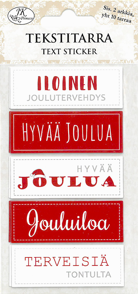 Text sticker Jouluntoivotukset punainen 2 sheets